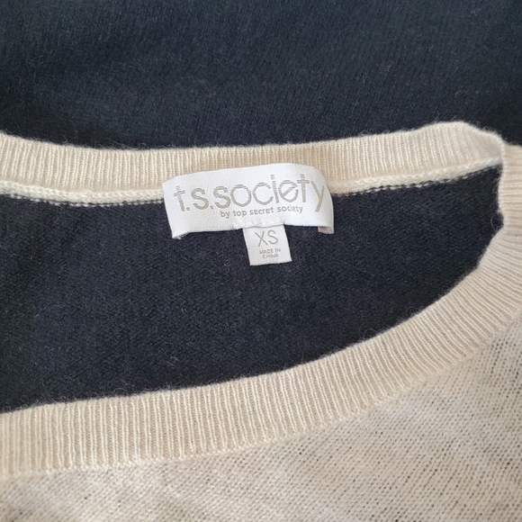 T.S. Society Cashmere Wool Sweater XS Colorblock - Picture 3 of 7
